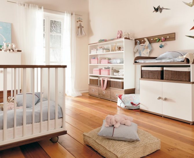 Интерьер детской комнаты для новорожденного + 100 фото