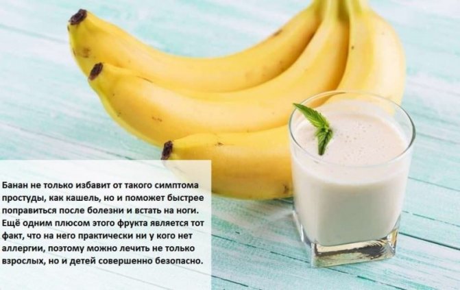 Банан, какао, молоко от кашля – рецепт
