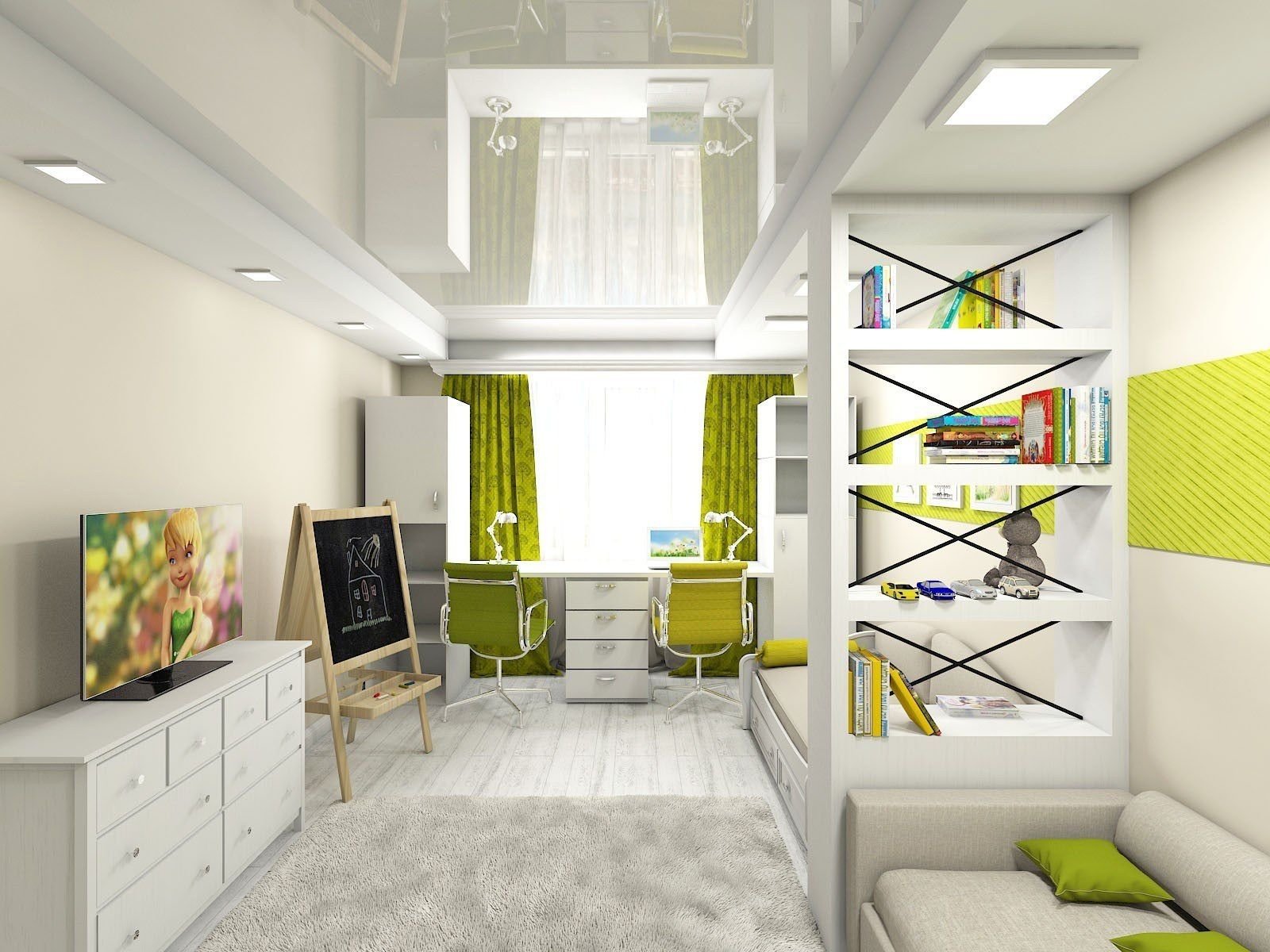 Дизайн детской комнаты для двух разнополых детей - идеи интерьера