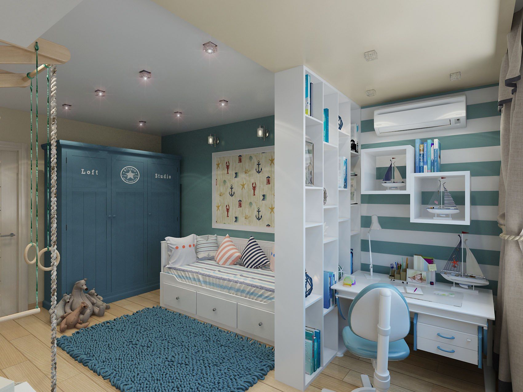 Правила зонирования детской комнаты для разнополых детей и идеи для дизайна интерьера