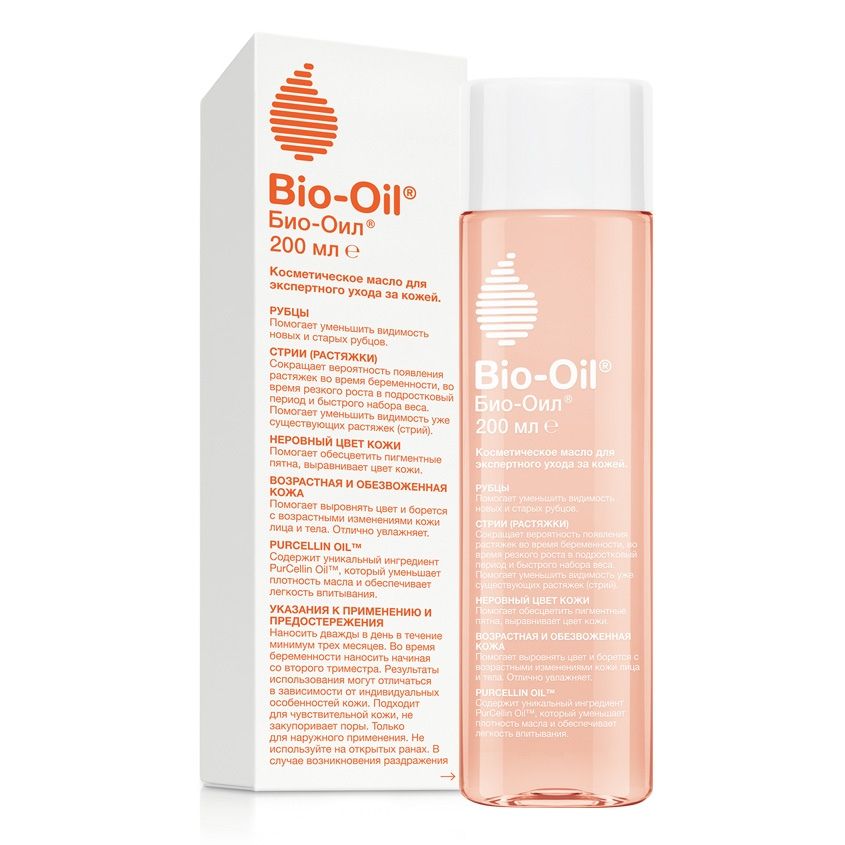 Масло bio-oil от шрамов, растяжек и неровного тона кожи