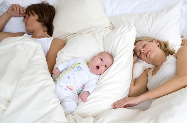 Грудной ребенок спит с мамой. опасно или нет?