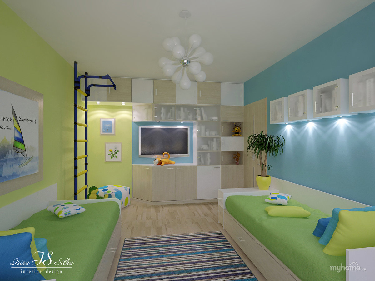 Варианты дизайна детской комнаты площадью 15 кв м